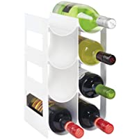mDesign Práctico estante para botellas de vino – Botelleros para vino y otras bebidas para guardar hasta 8 unidades…